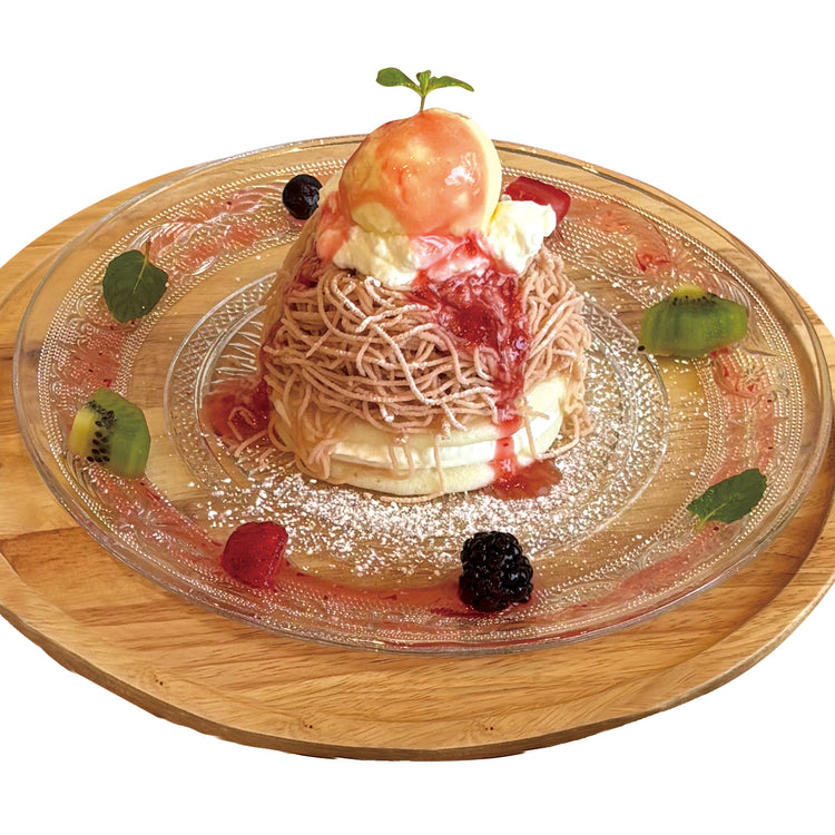 苺フェア いちご畑のモンブランパンケーキ